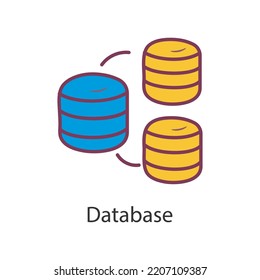 Database Filled Outline Icon Design illustration. Data Symbol on White background EPS 10 File 