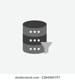 Database Filter Data and Data Analysis Icon - Database Management and Filtering Symbol for Data Sorting and Query - Vector Illustration for Filtered Database and Data Analytics
