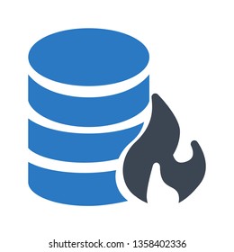 database flame glyph double color
