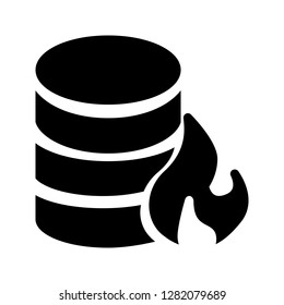 database flame glyphs icon 