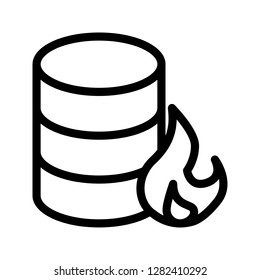 database flame line icon