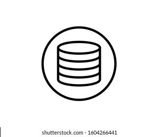 Database flat icon. Single high quality outline symbol for web design or mobile app.  Database thin line signs for design logo, visit card, etc. Outline pictogram EPS10