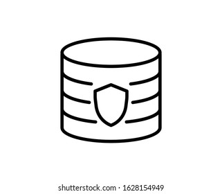 Database flat icon. Single high quality outline symbol for web design or mobile app.  Database thin line signs for design logo, visit card, etc. Outline pictogram EPS10