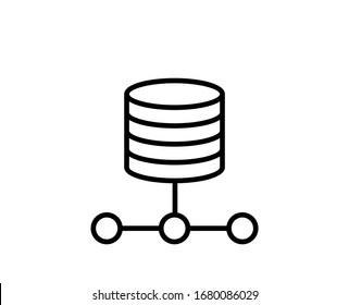 Database flat icon. Single high quality outline symbol for web design or mobile app.  Database thin line signs for design logo, visit card, etc. Outline pictogram EPS10