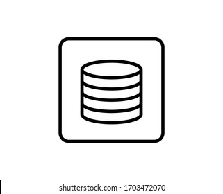 Database flat icon. Single high quality outline symbol for web design or mobile app.  Database thin line signs for design logo, visit card, etc. Outline pictogram EPS10