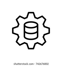 Database flat icon. Single high quality outline symbol of chart for web design or mobile app. Thin line signs of data for design logo, visit card, etc. Outline pictogram of internet