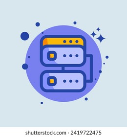 Database flat illustration. Server signs vector illustration.