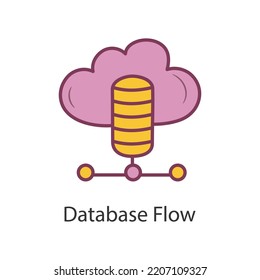 Database Flow Filled Outline Icon Design illustration. Data Symbol on White background EPS 10 File