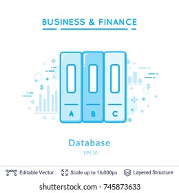 Database folders symbol on white. Simple design for business financial topic. Vector template easy to edit.