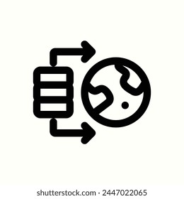 database, global server icon, isolated icon in light background, perfect for website, blog, logo, graphic design, social media, UI, mobile app