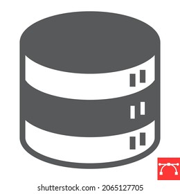 Database glyph icon, database and storage, server vector icon, vector graphics, editable stroke solid sign, eps 10.