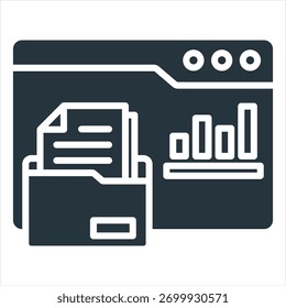 Ilustração do vetor de ícone de glifo do banco de dados