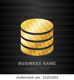 Database Gold and Black silk fashion premium icon / Logo