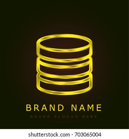 Database golden metallic logo