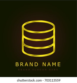 Database golden metallic logo