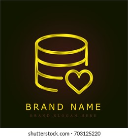 Database golden metallic logo