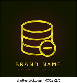Database golden metallic logo
