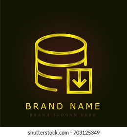 Database golden metallic logo