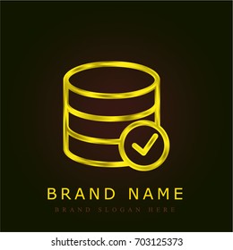 Database golden metallic logo