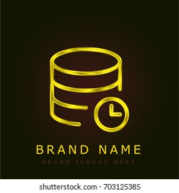 Database golden metallic logo