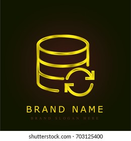 Database golden metallic logo