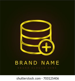 Database golden metallic logo