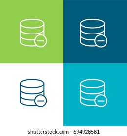 Database green and blue material color minimal icon or logo design