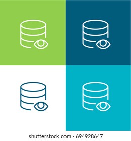 Database green and blue material color minimal icon or logo design