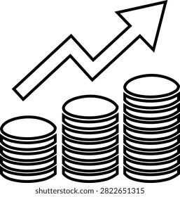 Database Growth Icon Data Storage Increase, Server Database Analytics, Business Growth Chart, Financial Progress Flat and Line Vector Symbols Isolated on Transparent Background