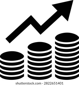 Database Growth Icon Data Storage Increase, Server Database Analytics, Business Growth Chart, Financial Progress Flat and Line Vector Symbols Isolated on Transparent Background
