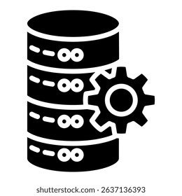 Database gylph icon. Simple vector icon design in gylph style. Editable vector format