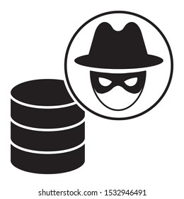 Database Hacking Concept, SQL Injection Data Spying Vector Icon Design