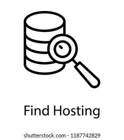 Database having magnifier is symbol of search database 