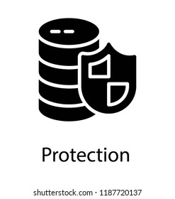 Database having security shield  showing data protection  