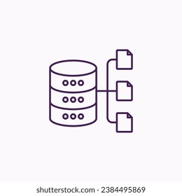 Database Hosting Files and Data Storage Icon - File Hosting Symbol for Database Server Hosting and File Management - Vector Illustration for Hosting Services and Data Protection

