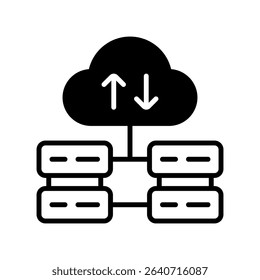 Database Hosting Vector for Cloud Storage Solutions. Website backend data support illustration in clean style