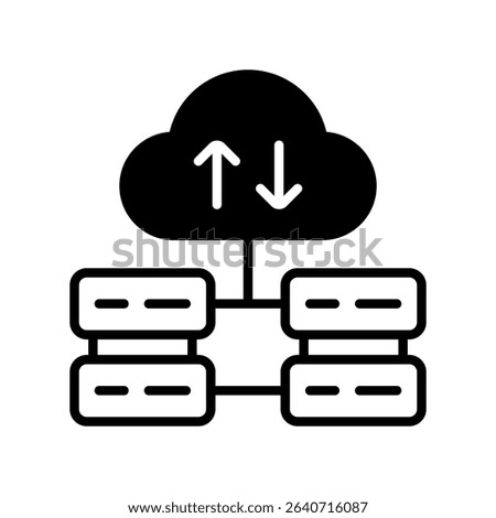 Database Hosting Vector for Cloud Storage Solutions. Website backend data support illustration in clean style