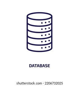 database icon from artificial intellegence and future technology collection. Thin linear database, data, internet outline icon isolated on white background. Line vector database sign, symbol for web 