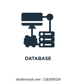Database icon. Black filled vector illustration. Database symbol on white background. Can be used in web and mobile.