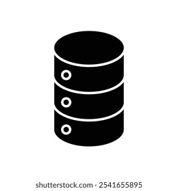 Icono de base de datos Vector de contorno en blanco y negro