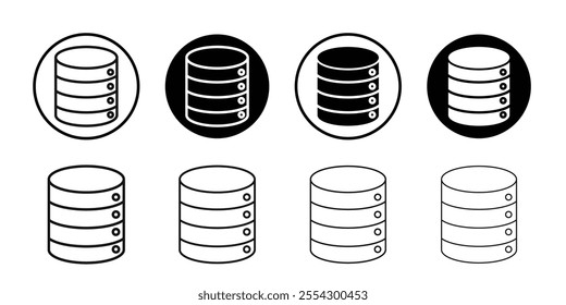 Database icon Black and white outline vector