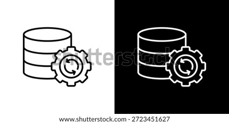 Database icon black and white outline.
