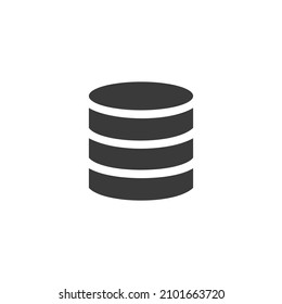 Database Icon Black and White Vector Graphic