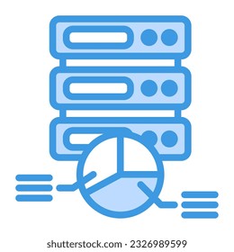 Icono de base de datos en azul, uso para presentación de aplicación móvil del sitio web