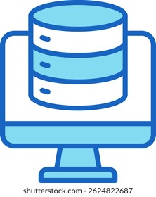Ilustração do vetor azul do ícone do banco de dados
