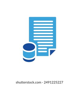 icono de base de datos color o logotipo ilustración glifo color azul estilo