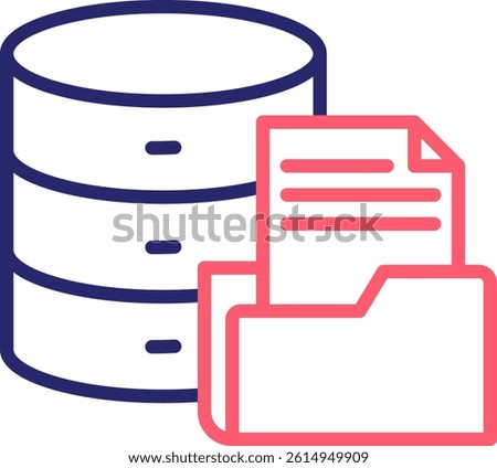 Database Icon Color Vector Illustration