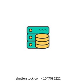 Database icon design. Essential icon vector illustration