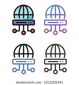  Database icon design in four variation color