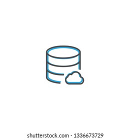 Database icon design. Interaction icon line vector illustration design